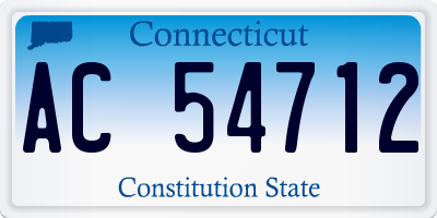 CT license plate AC54712