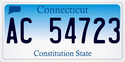 CT license plate AC54723