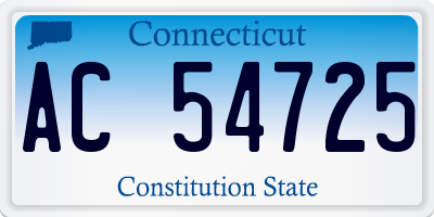 CT license plate AC54725