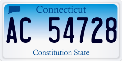 CT license plate AC54728