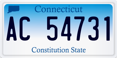 CT license plate AC54731