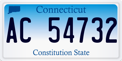CT license plate AC54732