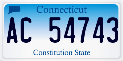 CT license plate AC54743