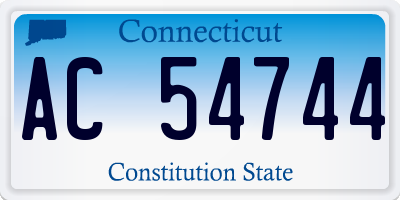 CT license plate AC54744
