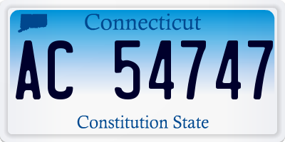 CT license plate AC54747