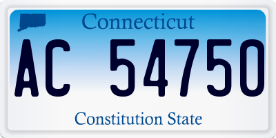 CT license plate AC54750