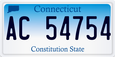 CT license plate AC54754