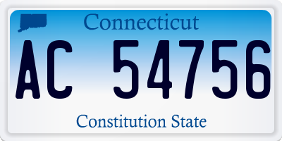 CT license plate AC54756