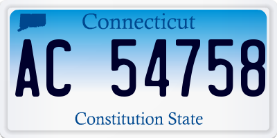 CT license plate AC54758