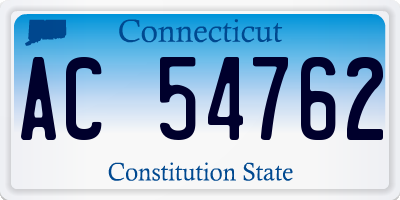 CT license plate AC54762