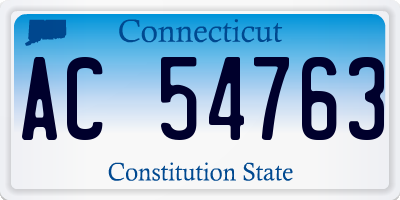 CT license plate AC54763