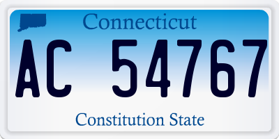 CT license plate AC54767