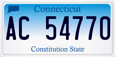 CT license plate AC54770