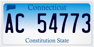 CT license plate AC54773