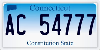 CT license plate AC54777