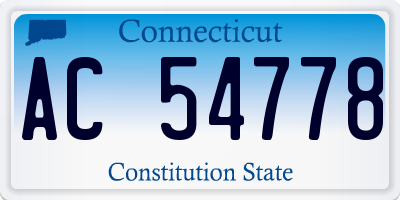 CT license plate AC54778