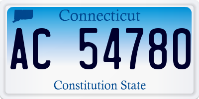 CT license plate AC54780