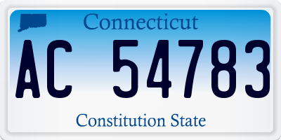 CT license plate AC54783