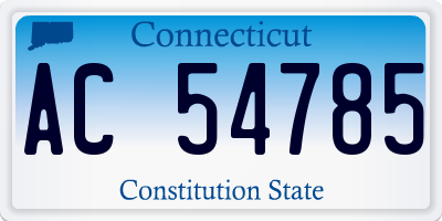 CT license plate AC54785