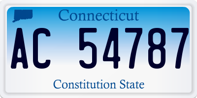 CT license plate AC54787