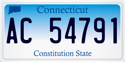CT license plate AC54791