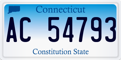 CT license plate AC54793