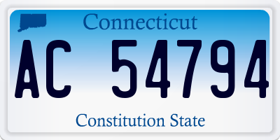 CT license plate AC54794
