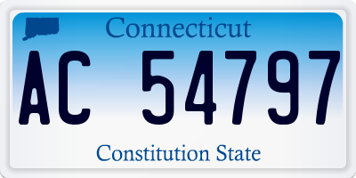 CT license plate AC54797