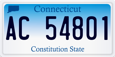 CT license plate AC54801