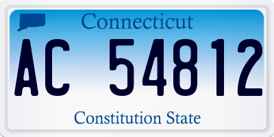CT license plate AC54812