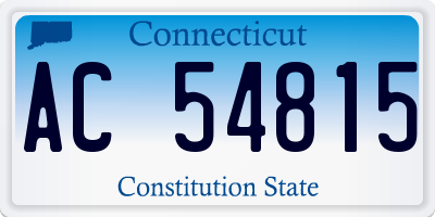 CT license plate AC54815