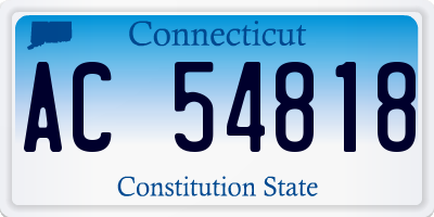 CT license plate AC54818