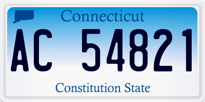 CT license plate AC54821