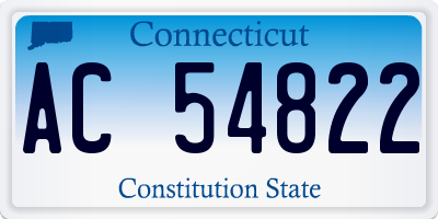 CT license plate AC54822