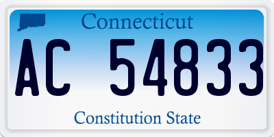 CT license plate AC54833