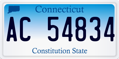 CT license plate AC54834
