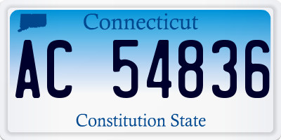 CT license plate AC54836