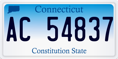 CT license plate AC54837