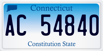 CT license plate AC54840