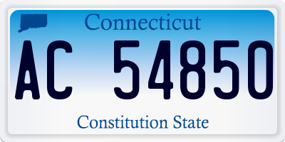 CT license plate AC54850
