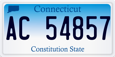 CT license plate AC54857