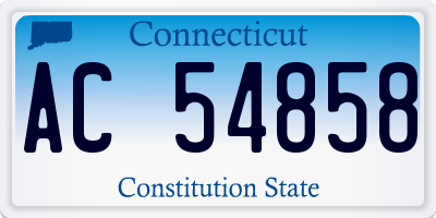 CT license plate AC54858