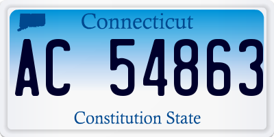 CT license plate AC54863