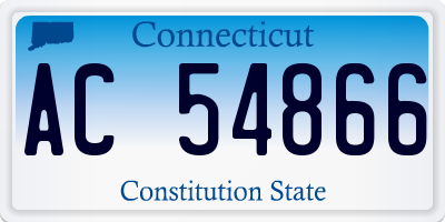 CT license plate AC54866