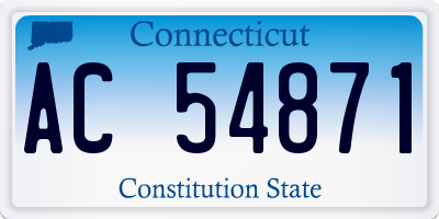 CT license plate AC54871