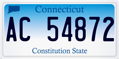 CT license plate AC54872