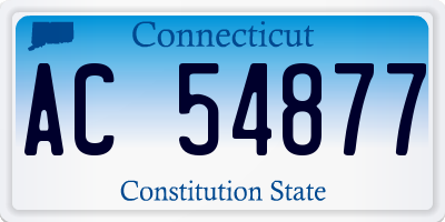 CT license plate AC54877
