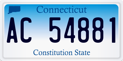CT license plate AC54881