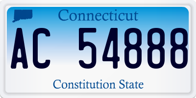 CT license plate AC54888