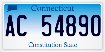 CT license plate AC54890